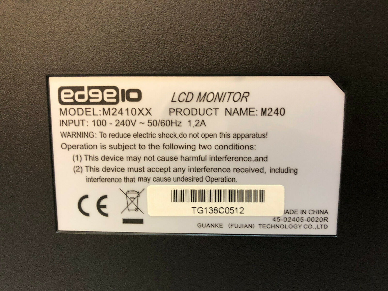 Refurbished Edge 10 M240 LCD Monitor