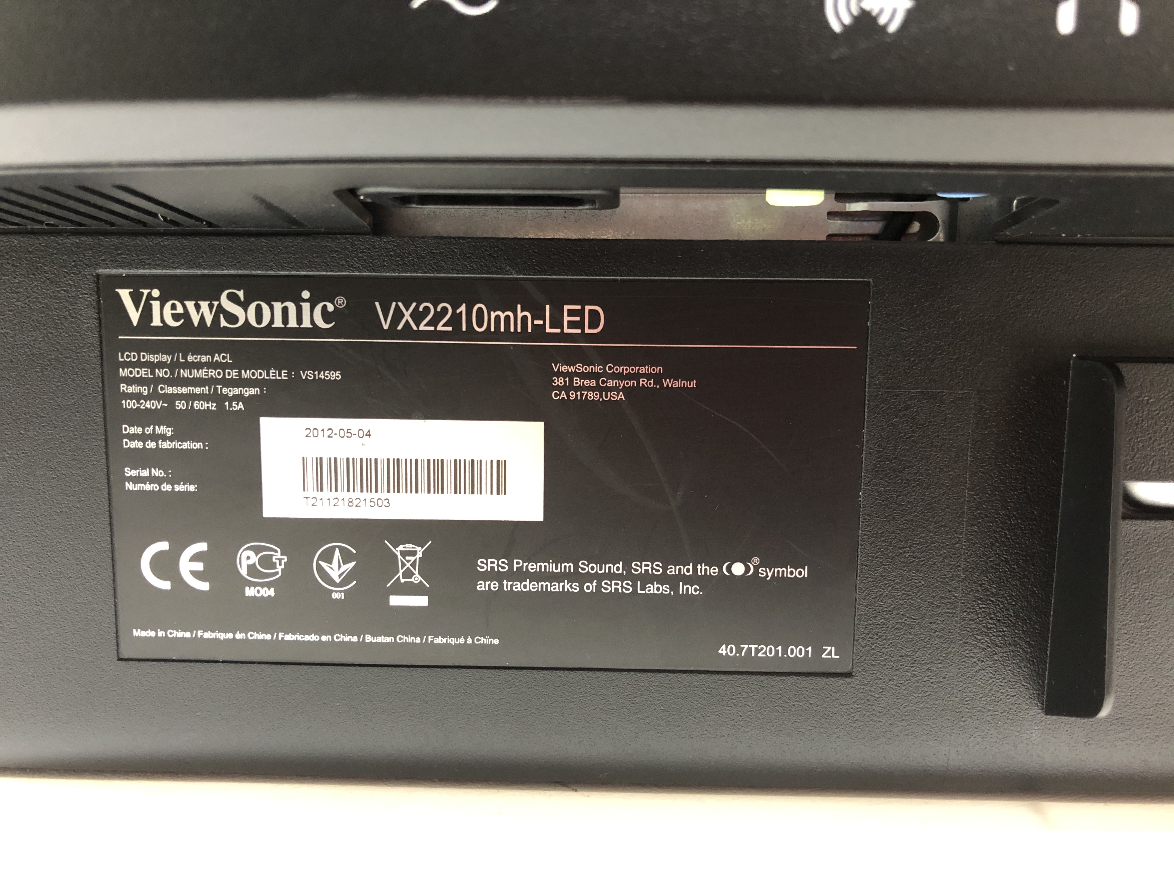 Viewsonic VX2210MH-LED No 4