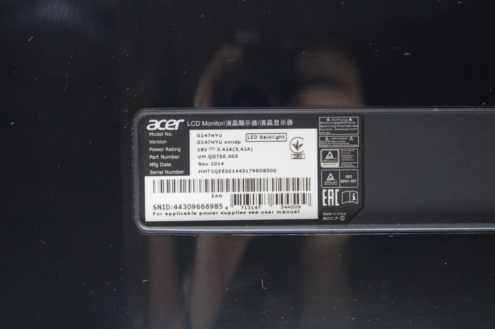 Refurbished Acer G247HYU LED Monitor